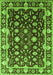 Machine Washable Oriental Green Traditional Area Rugs, wshurb868grn