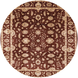 Round Machine Washable Industrial Modern Brown Sand Brown Rug, wshurb868