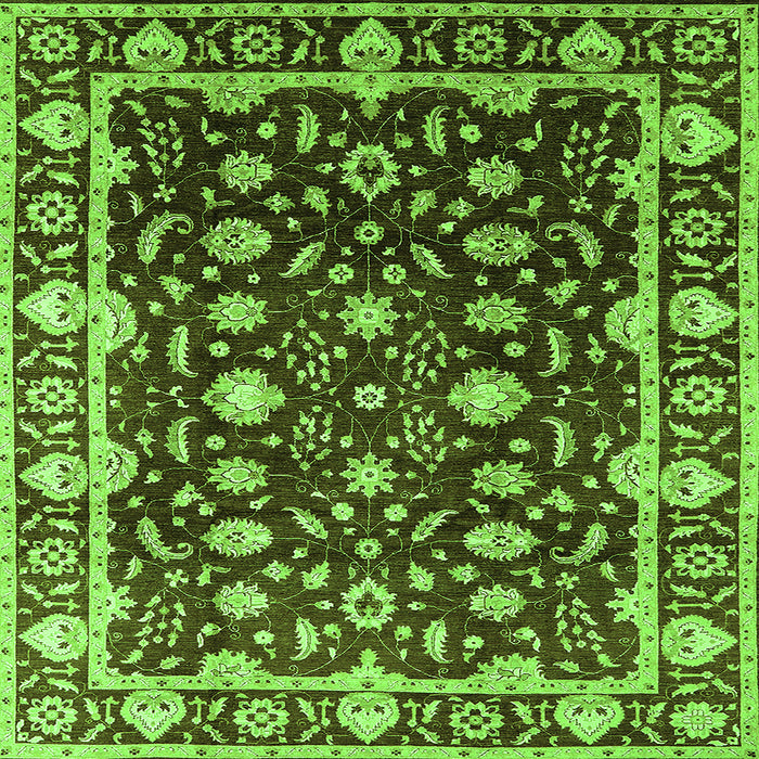 Square Oriental Green Traditional Rug, urb868grn