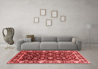 Machine Washable Oriental Red Traditional Rug, wshurb868red