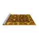 Sideview of Machine Washable Oriental Yellow Traditional Rug, wshurb868yw