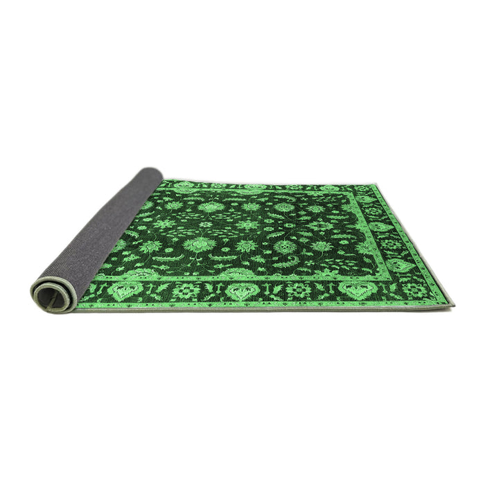 Sideview of Oriental Emerald Green Traditional Rug, urb868emgrn