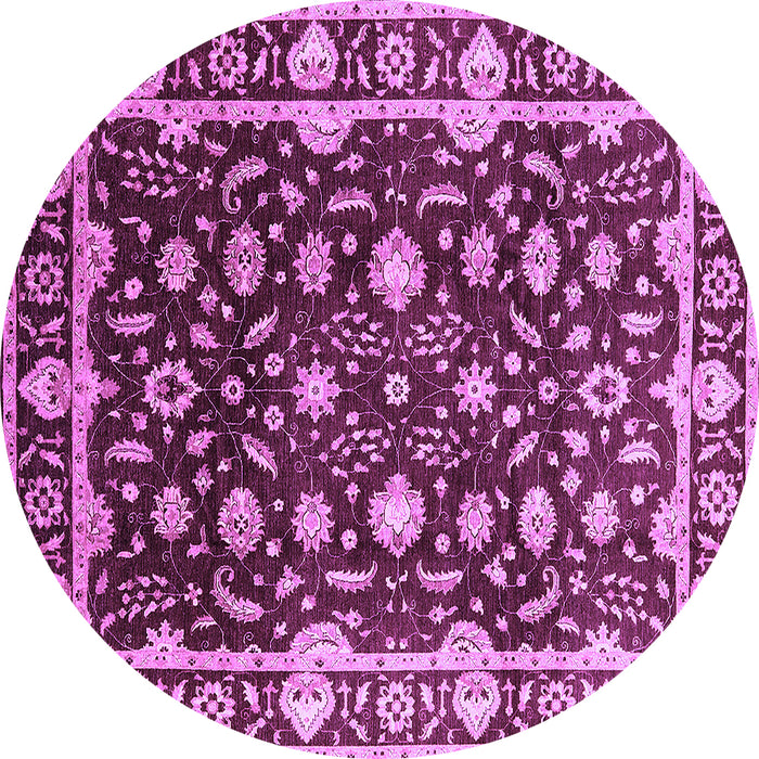 Round Oriental Purple Traditional Rug, urb868pur