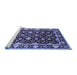 Sideview of Machine Washable Oriental Blue Traditional Rug, wshurb868blu