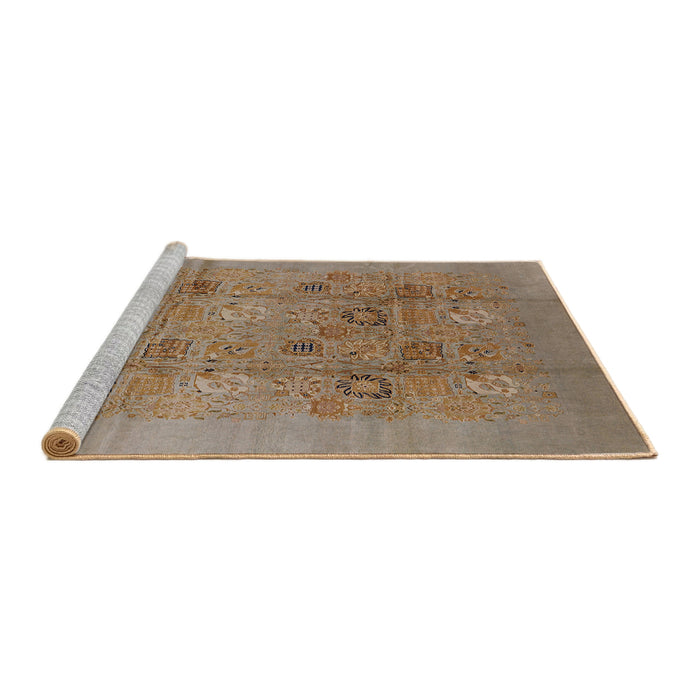 Sideview of Machine Washable Industrial Modern Gold Brown Rug, wshurb869
