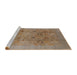 Sideview of Machine Washable Industrial Modern Gold Brown Rug, wshurb869