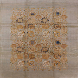 Square Machine Washable Industrial Modern Gold Brown Rug, wshurb869