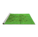 Sideview of Machine Washable Oriental Green Industrial Area Rugs, wshurb869grn