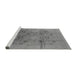 Sideview of Machine Washable Oriental Gray Industrial Rug, wshurb869gry