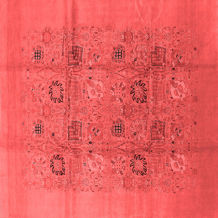 Machine Washable Oriental Red Industrial Rug, wshurb869red