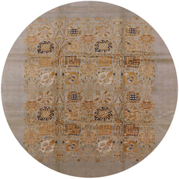 Round Machine Washable Industrial Modern Gold Brown Rug, wshurb869
