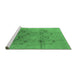 Sideview of Machine Washable Oriental Emerald Green Industrial Area Rugs, wshurb869emgrn