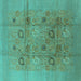 Square Oriental Turquoise Industrial Rug, urb869turq