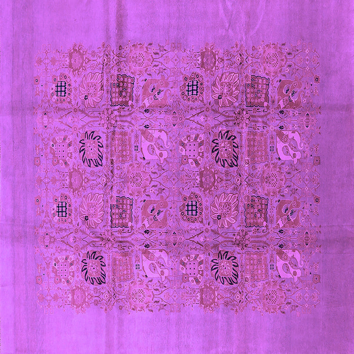 Square Machine Washable Oriental Purple Industrial Area Rugs, wshurb869pur