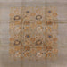 Square Mid-Century Modern Gold Brown Oriental Rug, urb869