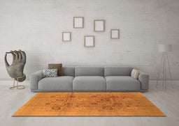 Machine Washable Oriental Orange Industrial Area Rugs in a Living Room, wshurb869org
