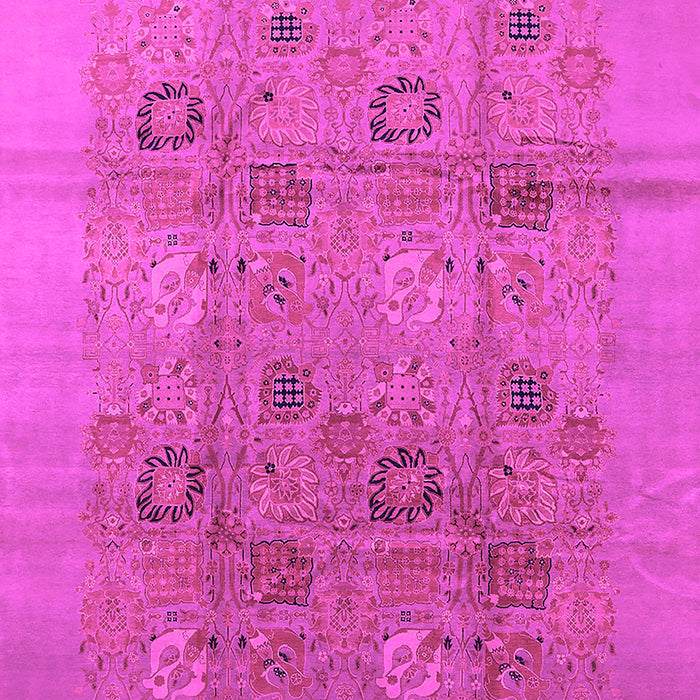 Machine Washable Oriental Pink Industrial Rug, wshurb869pnk