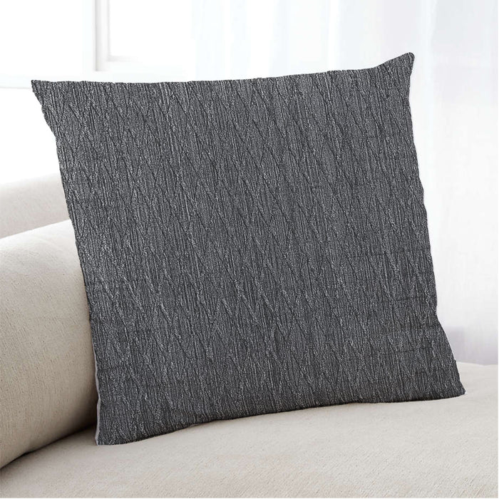 Lifestyle Image of Mid-Century Modern Urban Square Midnight Gary Throw Pillow, 18 inch by 18 inch, pwurb86