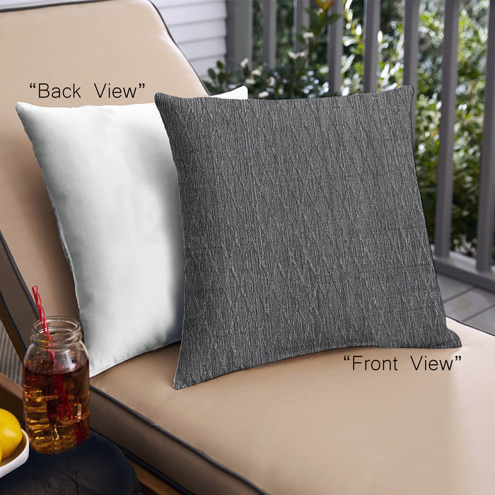 Front View of Mid-Century Modern Urban Square Midnight Gary Throw Pillow, 18 inch by 18 inch, pwurb86
