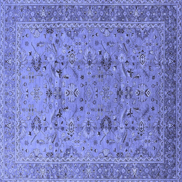 Square Machine Washable Oriental Blue Traditional Rug, wshurb870blu