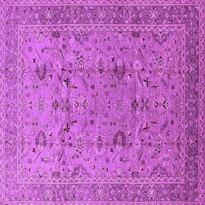 Square Machine Washable Oriental Purple Traditional Area Rugs, wshurb870pur