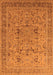 Machine Washable Oriental Orange Traditional Area Rugs, wshurb870org