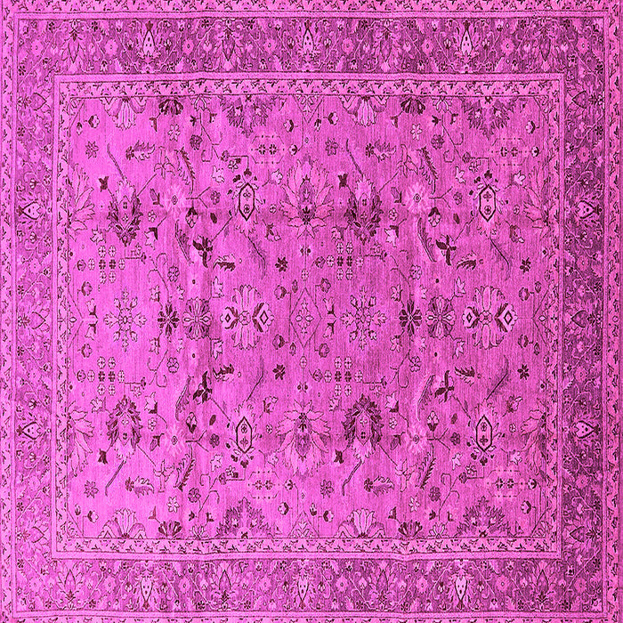 Square Machine Washable Oriental Pink Traditional Rug, wshurb870pnk