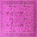Square Machine Washable Oriental Pink Traditional Rug, wshurb870pnk