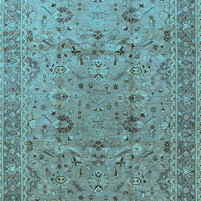 Machine Washable Oriental Light Blue Traditional Rug, wshurb870lblu