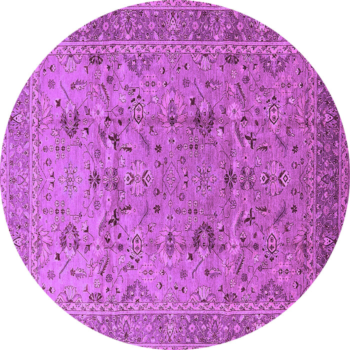 Round Machine Washable Oriental Purple Traditional Area Rugs, wshurb870pur