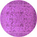 Round Oriental Purple Traditional Rug, urb870pur