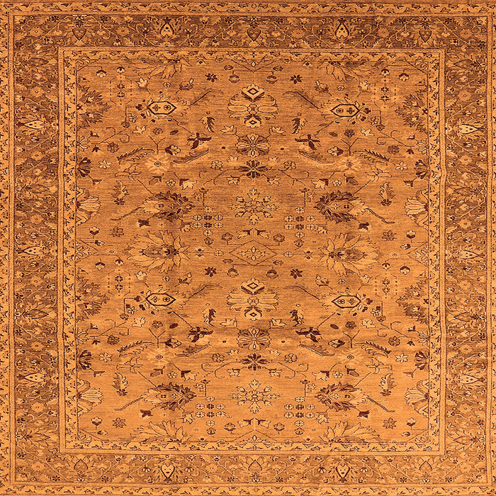 Square Oriental Orange Traditional Rug, urb870org