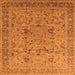 Square Oriental Orange Traditional Rug, urb870org