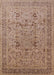 Mid-Century Modern Sienna Brown Oriental Rug, urb870