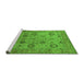 Sideview of Machine Washable Oriental Green Traditional Area Rugs, wshurb871grn