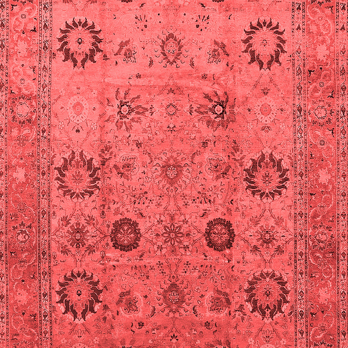 Machine Washable Oriental Red Traditional Rug, wshurb871red