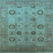 Square Oriental Light Blue Traditional Rug, urb871lblu