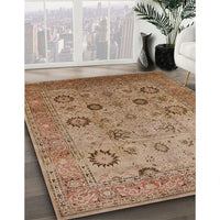 Mid-Century Modern Tangerine Pink Oriental Rug, urb871