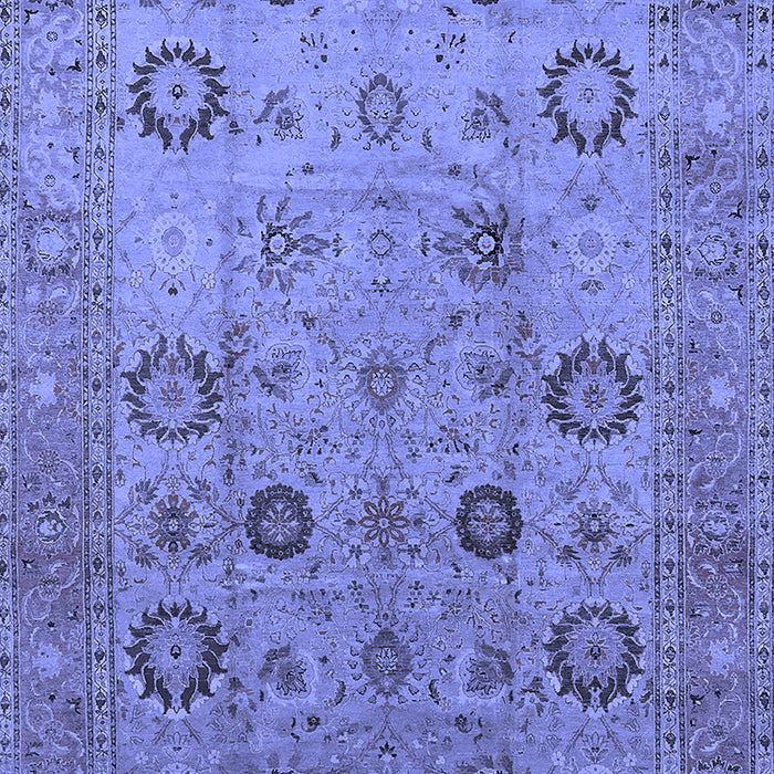 Machine Washable Oriental Blue Traditional Rug, wshurb871blu