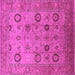 Square Machine Washable Oriental Pink Traditional Rug, wshurb871pnk