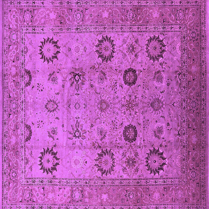 Square Machine Washable Oriental Purple Traditional Area Rugs, wshurb871pur
