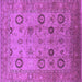 Square Machine Washable Oriental Purple Traditional Area Rugs, wshurb871pur