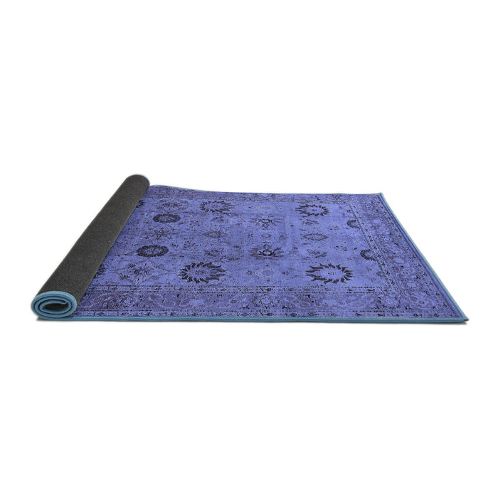 Sideview of Oriental Blue Traditional Rug, urb871blu