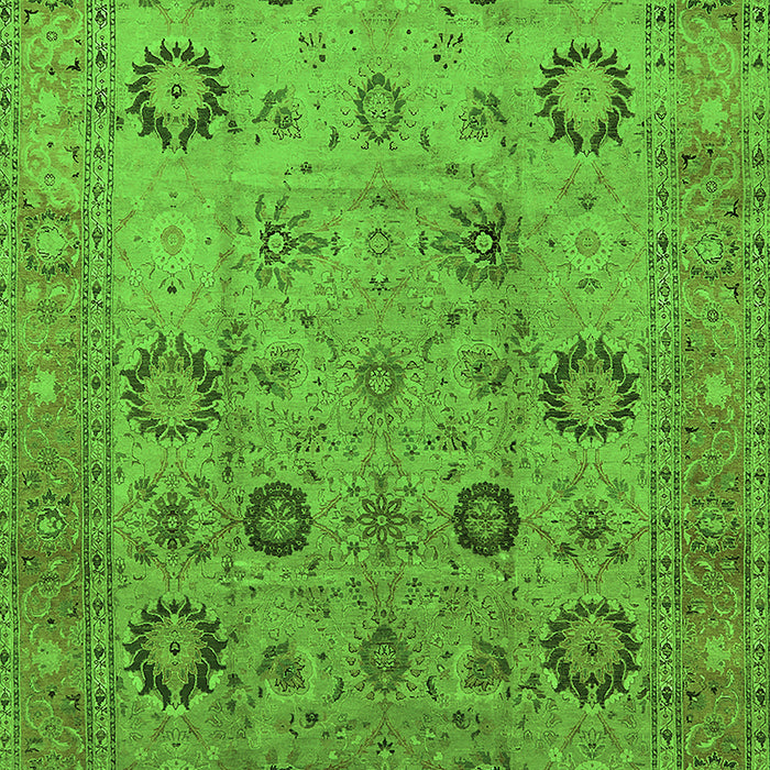 Machine Washable Oriental Green Traditional Area Rugs, wshurb871grn