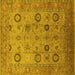 Square Oriental Yellow Traditional Rug, urb871yw