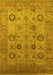 Machine Washable Oriental Yellow Traditional Rug, wshurb871yw