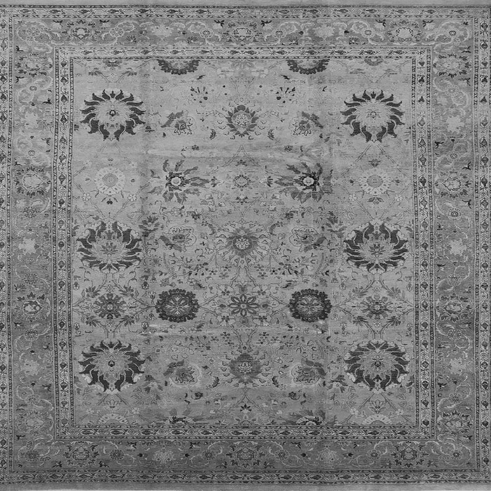 Square Machine Washable Oriental Gray Traditional Rug, wshurb871gry
