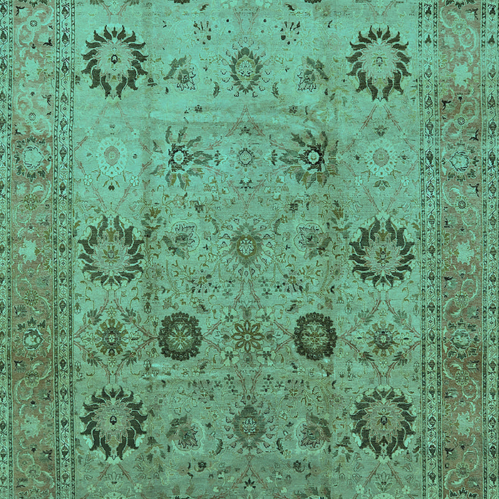 Machine Washable Oriental Turquoise Traditional Area Rugs, wshurb871turq