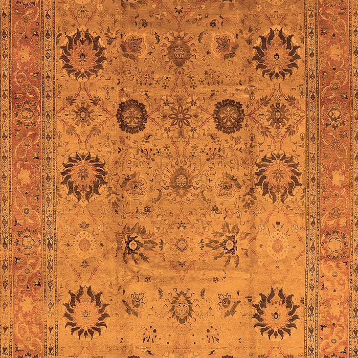 Machine Washable Oriental Orange Traditional Area Rugs, wshurb871org