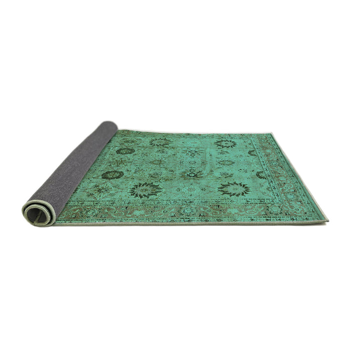 Sideview of Oriental Turquoise Traditional Rug, urb871turq